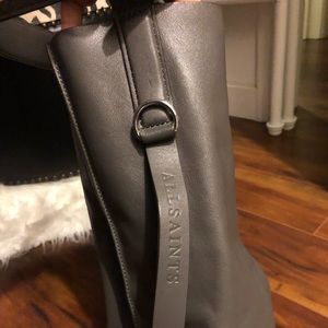 AllSaints Grey Leather tote